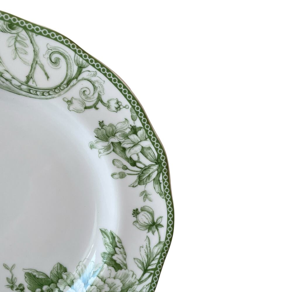 222 Fifth Adelaide MOSS Porcelain Dinner Plates 10.5in Floral Set of 4 New - Picture 5 of 16